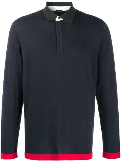 Kiton Relaxed Polo Sweater In Blue