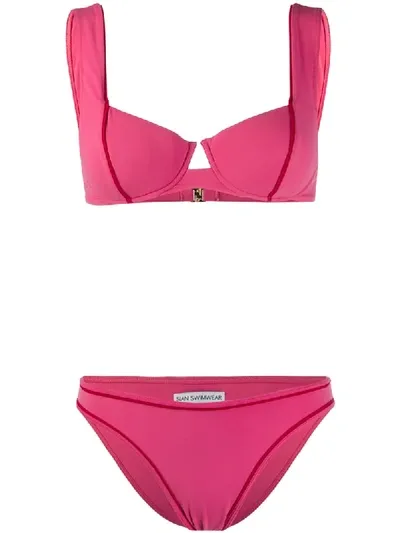 Sian Swimwear Chloe Trimmed Bikini Set In Pink