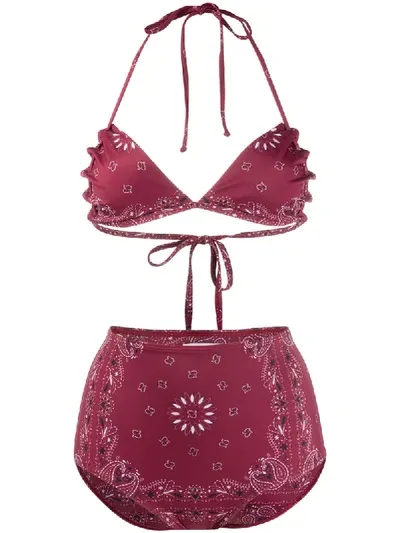 Sian Swimwear Eliza Bandana-print Bikini Set In Red