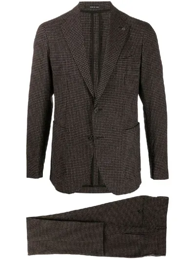 Tagliatore Woven Two-piece Suit In Brown