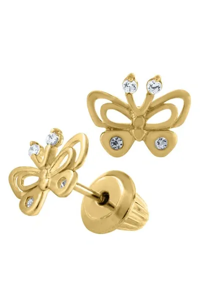 Mignonette Babies' 14k Gold Butterfly Earrings