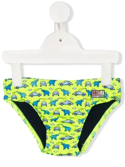 Mc2 Saint Barth Kids' 'billy Carwash 94' Badehose In Green