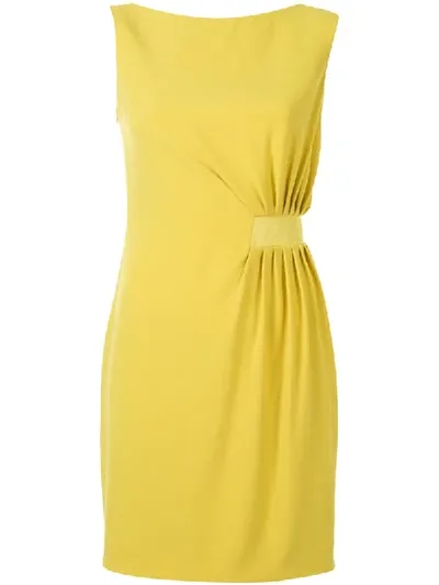 Paule Ka Twist Front Mini Dress In Yellow