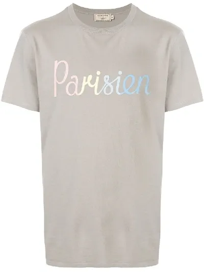 Maison Kitsuné Parisien Crew-neck T-shirt In Grey