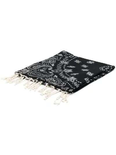 Mc2 Saint Barth Paisley Pattern Beach Towel In Black