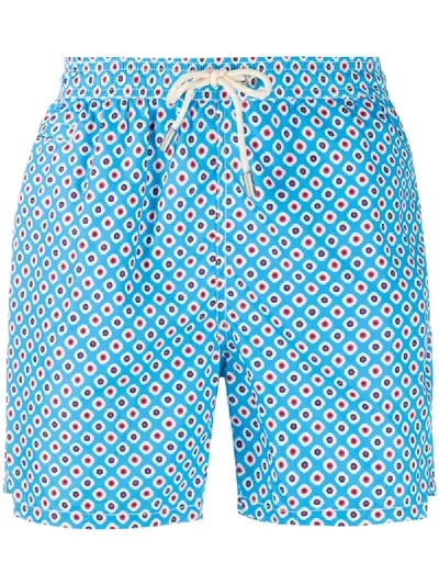 Mc2 Saint Barth Printed Swim Shorts In Blue