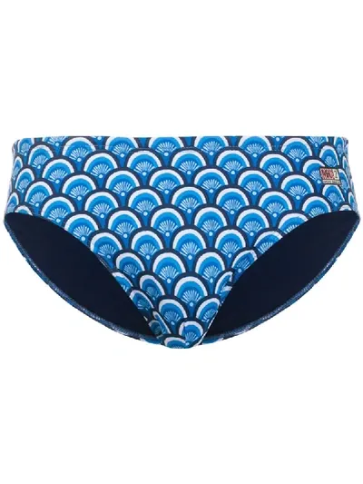 Mc2 Saint Barth 'cayo' Badehose Mit Abstraktem Print In Blue