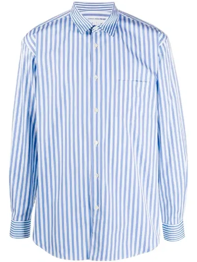 Comme Des Garçons Shirt Chest Pocket Striped Shirt In White