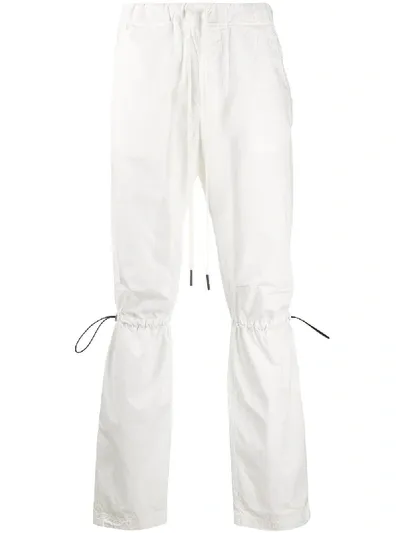 Andrea Ya'aqov Drawstring Knees Straight-leg Trousers In White