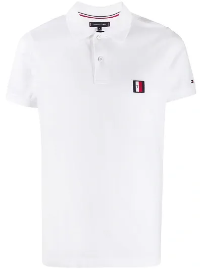 Tommy Hilfiger Logo Patch Polo Shirt In White