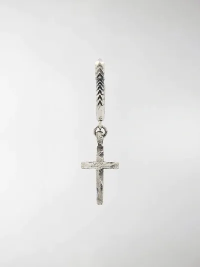 Emanuele Bicocchi Cross Earring In Silver