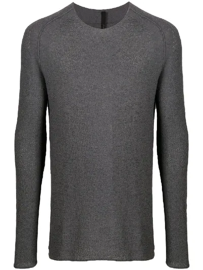 Forme D'expression Perforated Crew Neck Jumper In Grey