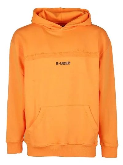 B-used Logo Graphic Print Hoodie In Orange