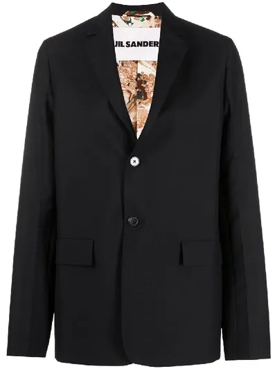 Jil Sander Oversized Single-breasted Blazer In Black