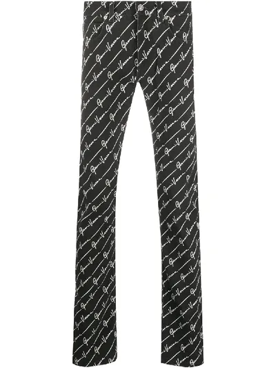 Versace Straight-leg Trousers In Black