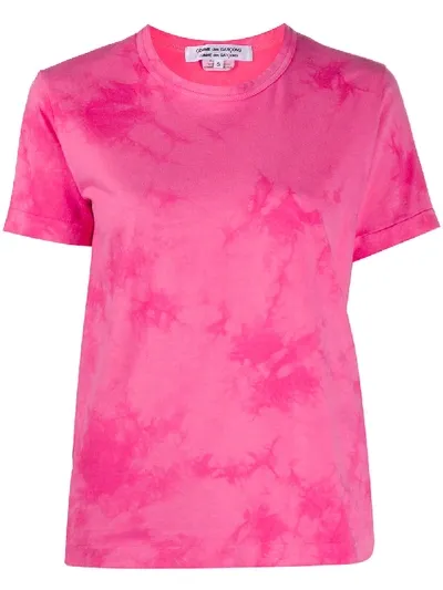 Comme Des Garçons Tie-dye Print T-shirt In Pink