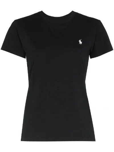 Polo Ralph Lauren Logo Cotton Jersey T-shirt In Black