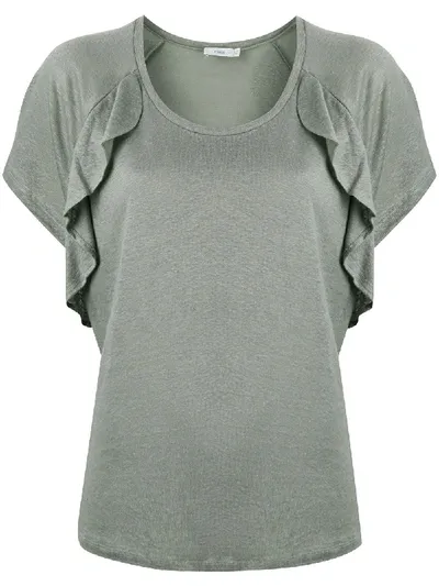 Closed Ruffle-trimmed T-shirt In Green