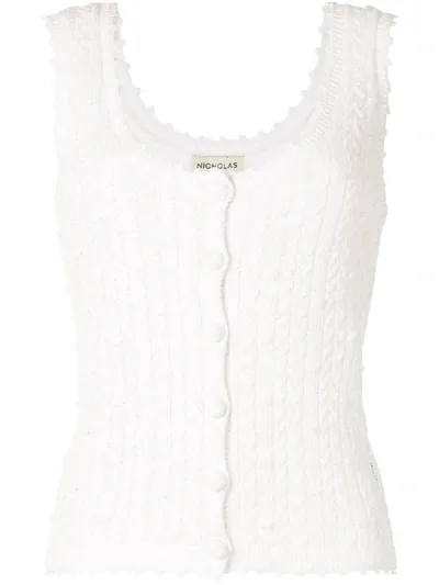 Nicholas Fine Knit Tank Top In White