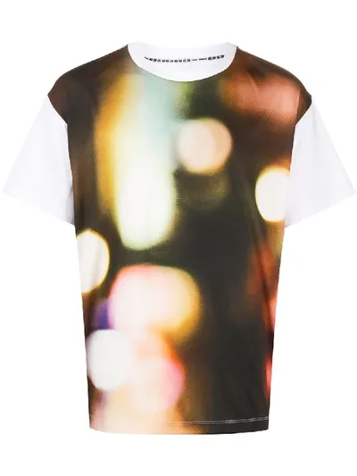 Fumito Ganryu Blurred-print Crew-neck T-shirt In White