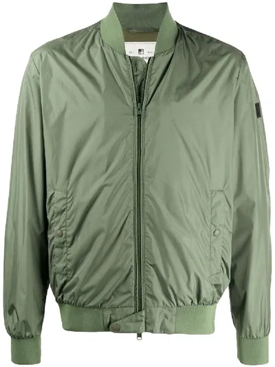 Woolrich Logo Plaque Bomber Jacket In Green