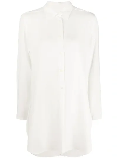 Alberto Biani Plain Long-sleeved Shirt In White