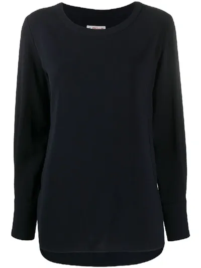 Alberto Biani Round-neck Blouse In Blue