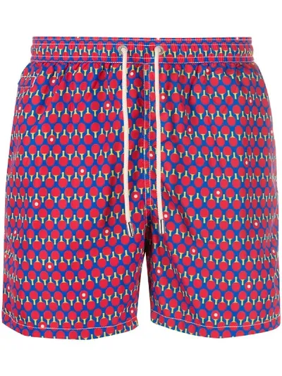 Mc2 Saint Barth Badeshorts Mit Tennisschläger-print In Red