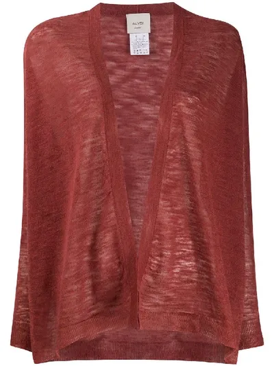 Alysi Offener Cardigan In Red