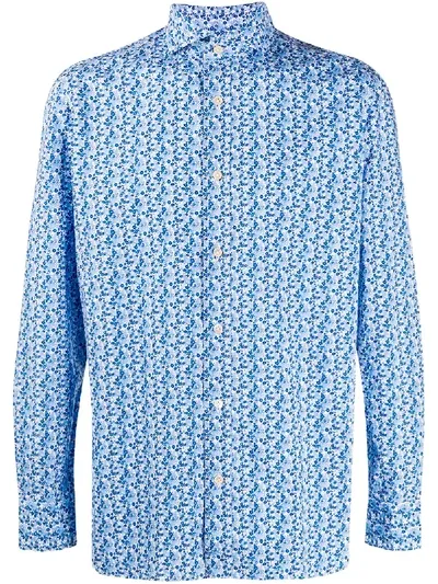 Luigi Borrelli Floral Print Shirt In Blue