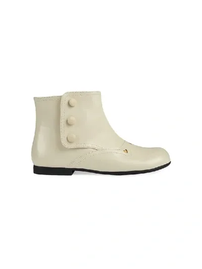 Gucci Kids' Stiefeletten Mit Herzen In White