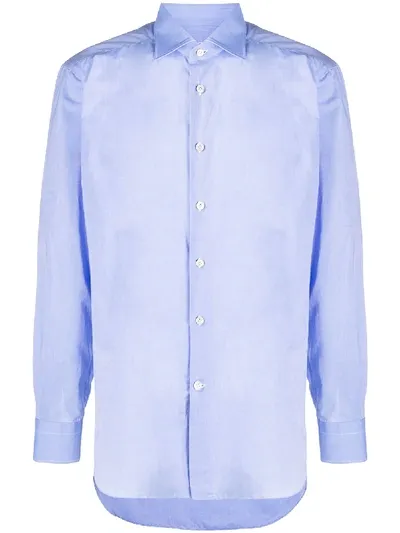 Kiton Button-cuff Shirt In Blue