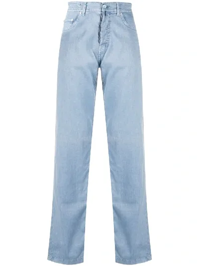 Kiton Straight Leg Denim Jeans In Blue