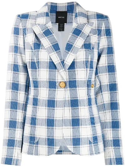 Smythe Check Print Blazer In Blue