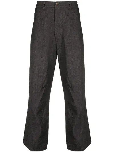 Forme D'expression Cropped Straight-leg Trousers In Grey