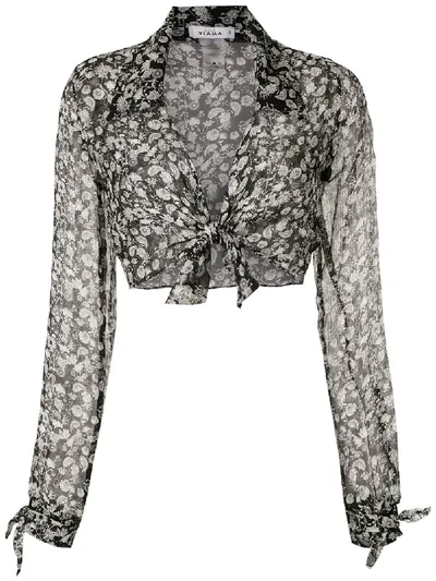 Amir Slama Silk Margarida Shirt In Black