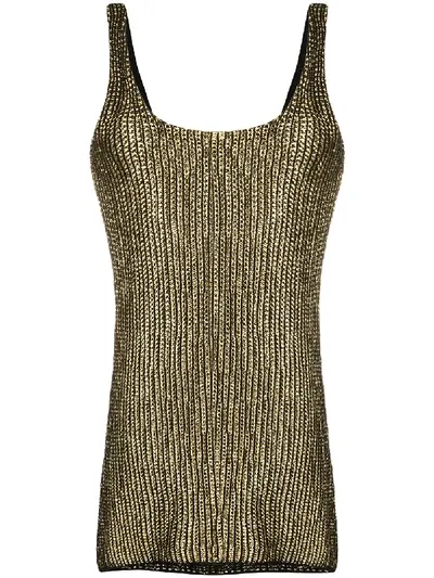 Alanui Metallic Woven Dress In Black