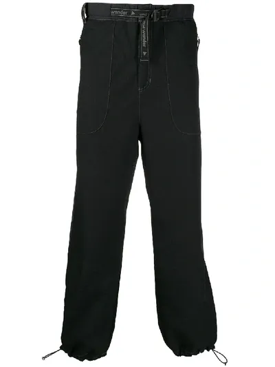 And Wander Drawstring Tapered Trousers In Black