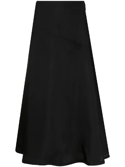 Jil Sander A-line Mid-length Skirt In Black