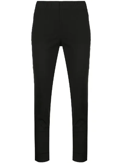 Semicouture Slim Fit Cropped Trousers In Black