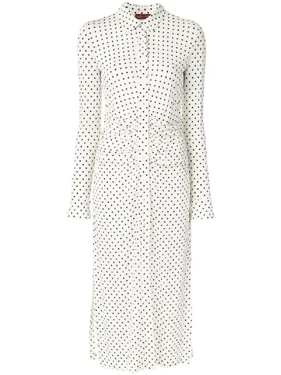 Altuzarra Polka-dot Print Draped Detailed Dress In White