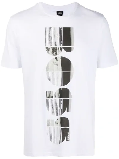 Hugo Boss Landscape Logo T-shirt In White