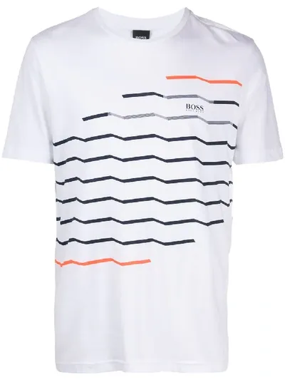 Hugo Boss Graphic-print Cotton T-shirt In White