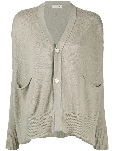 Ma'ry'ya Cotton Long Sleeve Cardigan In Grey