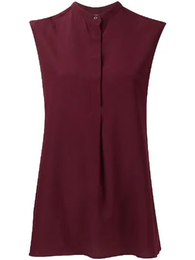 Aspesi Flared Sleeveless Blouse In Red