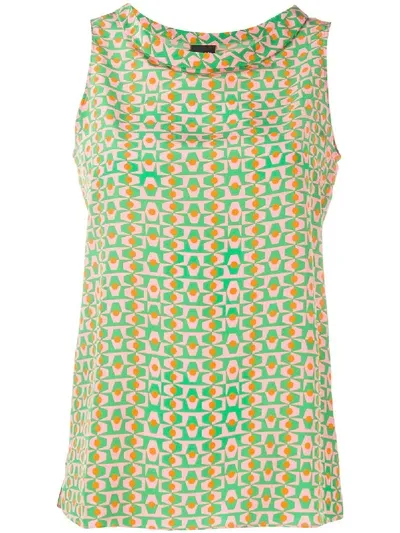 Aspesi Geometric-print Sleeveless Top In Green