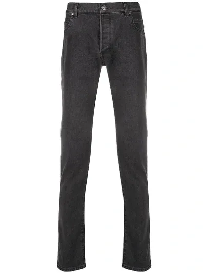 Balmain Mid-rise Skinny Jeans In Black