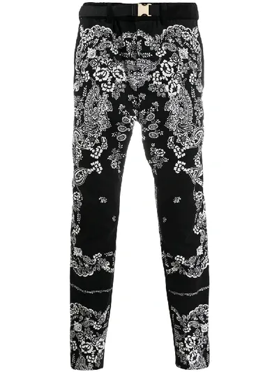 Sacai Floreal Corduroy Trousers In Black