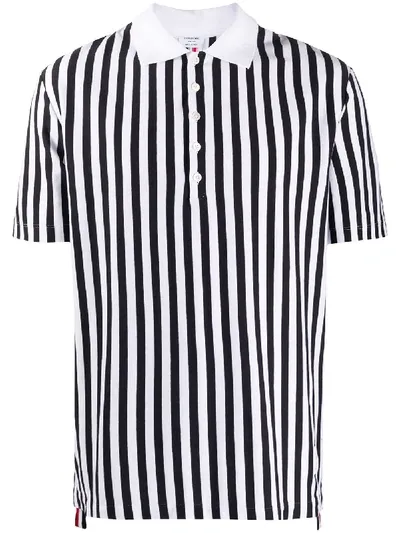 Thom Browne Rwb Stripe Polo Shirt In Blue