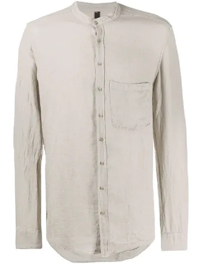 Poème Bohèmien Band Collar Shirt In Neutrals